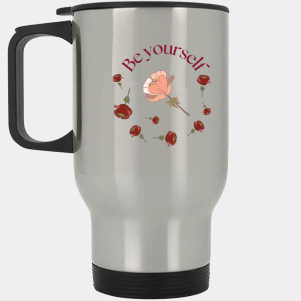 Be yourself Floral - Stainless Steel Travel Mug Thumbnail