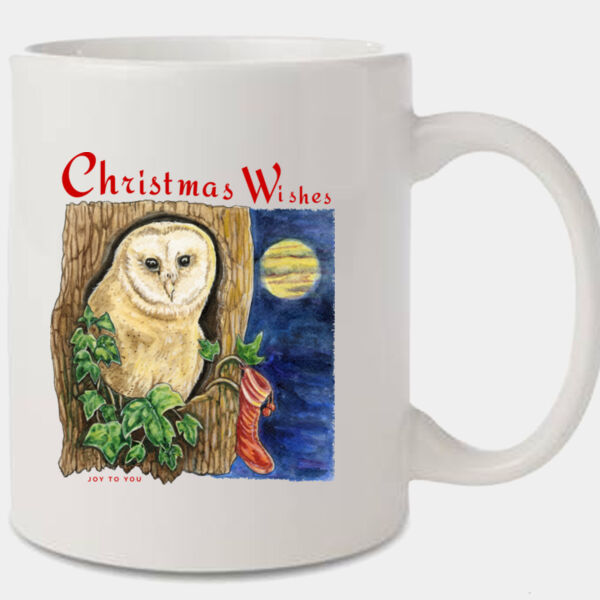 Christmas Wishes - Owl - Premium Print Mug Thumbnail